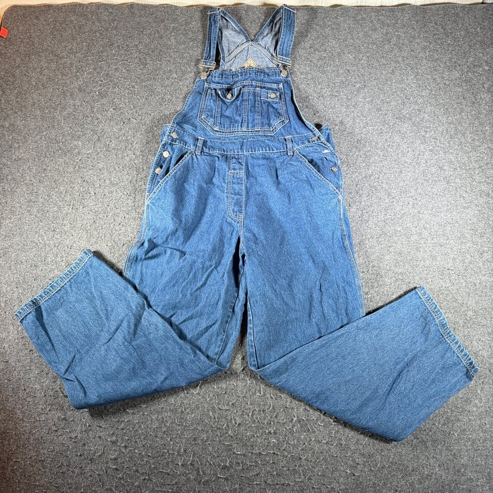 No Boundaries Vintage Denim Overalls Medium Wash Wide Leg Womens L 90s Y2K